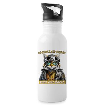 CAT LEATHER JACKET TALK ME NO RUST TO THE M - Water bottle with straw - white - Right