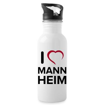 Mannheim Monnem Mannheimat - Water bottle with straw - white - Right