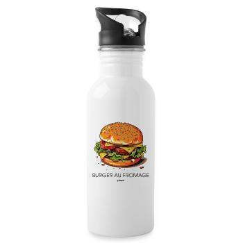 Burger au fromage avec burger au fromage français - Gourde avec paille intégrée - blanc - Droite