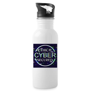 Ethical Cyber Security - Trinkflasche mit integriertem Trinkhalm - Weiß - Rechts