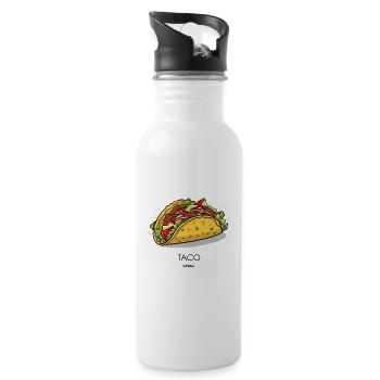 Einfacher Mexikanisches Taco - Trinkflasche mit integriertem Trinkhalm - Weiß - Rechts