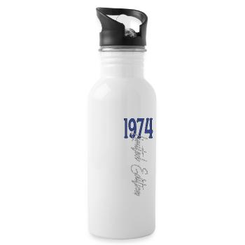 1974 Vintage anniversaire drôles dictons - Gourde avec paille intégrée - blanc - Droite