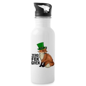 Zero Fox Given Jeu de mots mignon Kawaii Irish Fox - Gourde avec paille intégrée - blanc - Droite