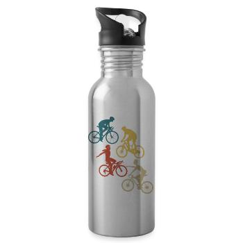 vélo rétro vintage - Gourde avec paille intégrée - argent clair - Droite