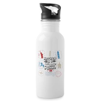 A Stamp Album's Joy: Collector's Pride - Trinkflasche mit integriertem Trinkhalm - Weiß - Rechts