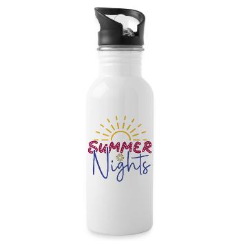 Sommernächte - Trinkflasche mit integriertem Trinkhalm - Weiß - Rechts