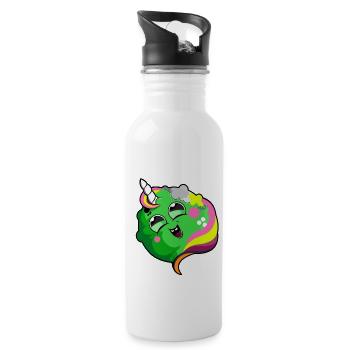 Einhorn - Trinkflasche mit integriertem Trinkhalm - Weiß - Rechts