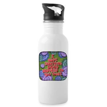 I hope something good happens to you today - Water bottle with straw - white - Right