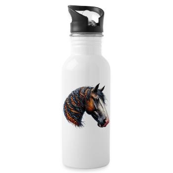 Horse - Water bottle with straw - white - Right