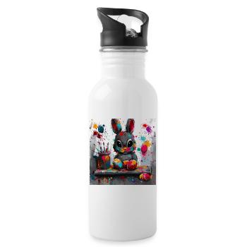 Workshop of the Easter Bunny - Water bottle with straw - white - Right