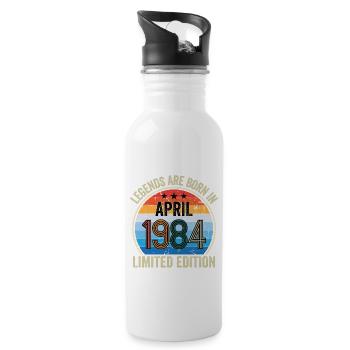 Legends Are Born In April 1984 Limited Edition - Water bottle with straw - white - Right