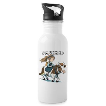 SCHOOLCHILD GIRL COW - Water bottle with straw - white - Right