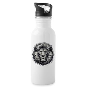 Lion - Water bottle with straw - white - Right