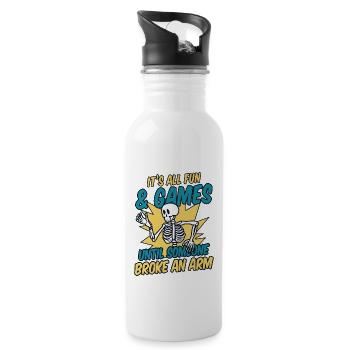 Until Someone Broke An Arm Broken Bone Surgeon - Water bottle with straw - white - Right