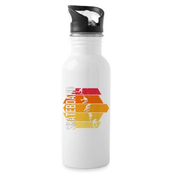 Skateboard - Trinkflasche mit integriertem Trinkhalm - Weiß - Rechts