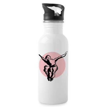 Ninja - blackcolor - Trinkflasche mit integriertem Trinkhalm - Weiß - Rechts