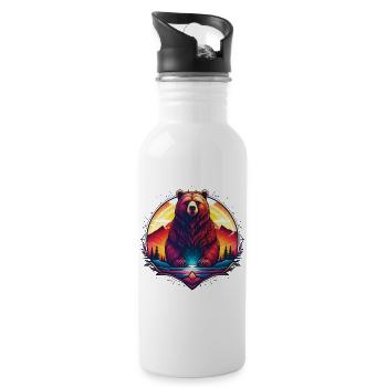 Bear_01 - Water bottle with straw - white - Right