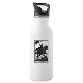 Tarotkarten Tarotkarte Death Tod - Trinkflasche mit integriertem Trinkhalm - Weiß - Rechts