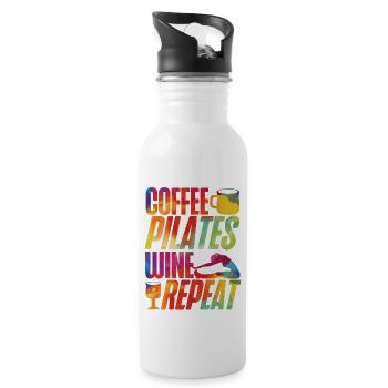 Pilates Instructor Teacher Coffee - Water bottle with straw - white - Right