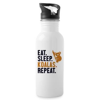 Eat Sleep Koalas Repeat Koalabear Eucalyptus - Water bottle with straw - white - Right