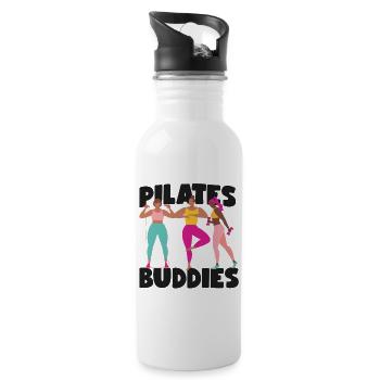 Instructeur de Pilates Professeur Besties - Gourde avec paille intégrée - blanc - Droite