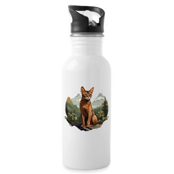 Chat d’Abyssinie Abessinierkatze - Gourde avec paille intégrée - blanc - Droite