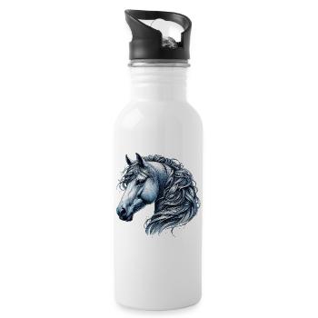 Horse - Water bottle with straw - white - Right