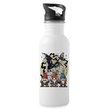 Bat Witching Hour Dwarves Magic Fairy Tale - Water bottle with straw - white - Right