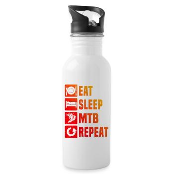 Radfahren Mountainbiker Radsport MTB Radfahrer - Trinkflasche mit integriertem Trinkhalm - Weiß - Rechts