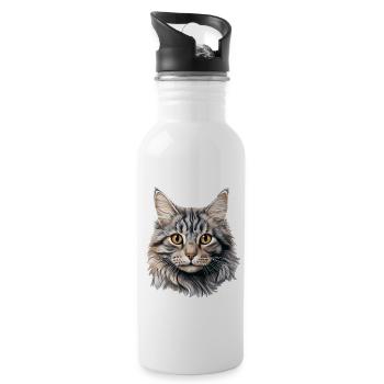 Cat Cats American Bobtail - Water bottle with straw - white - Right