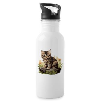 Cat Cats American Bobtail - Water bottle with straw - white - Right