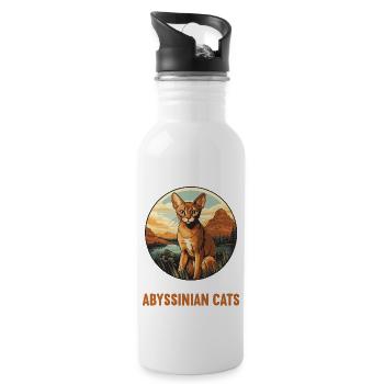 Chat d’Abyssinie Abessinierkatze - Gourde avec paille intégrée - blanc - Droite