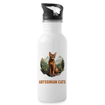 Chat d’Abyssinie Abessinierkatze - Gourde avec paille intégrée - blanc - Droite