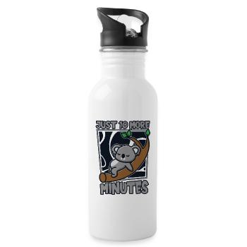 Just 10 More Minutes Koalabear Phascolarctos - Water bottle with straw - white - Right