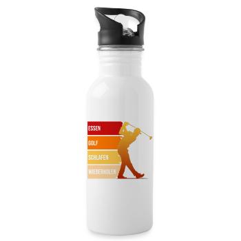 Tagesablauf - Trinkflasche mit integriertem Trinkhalm - Weiß - Rechts