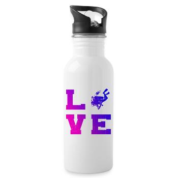 Scuba Diver Taucher Tauchen Diver Damen - Trinkflasche mit integriertem Trinkhalm - Weiß - Rechts