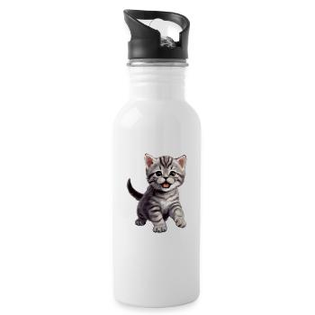 Cat Cats American Shorthair - Water bottle with straw - white - Right