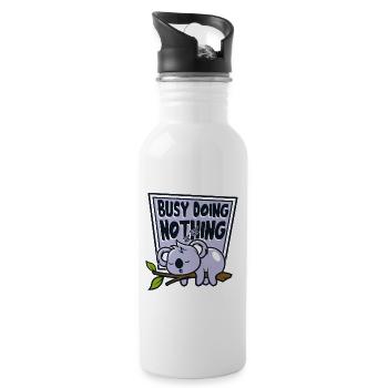 Busy Doing Nothing Koalabear Eucalyptus Lover - Water bottle with straw - white - Right