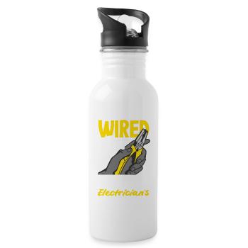 Wired For Success Electrician's - Water bottle with straw - white - Right