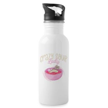 Crazy Soup Lady Meal Food Bowl - Trinkflasche mit integriertem Trinkhalm - Weiß - Rechts