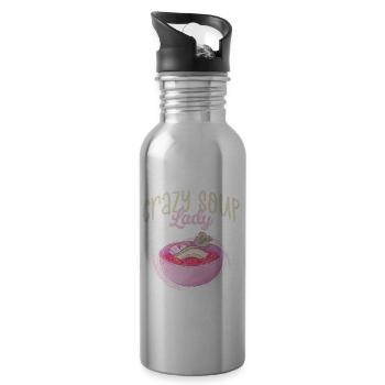 Crazy Soup Lady Meal Food Bowl - Water bottle with straw - silver - Right