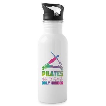 Pilates Instructor Teacher - Trinkflasche mit integriertem Trinkhalm - Weiß - Rechts