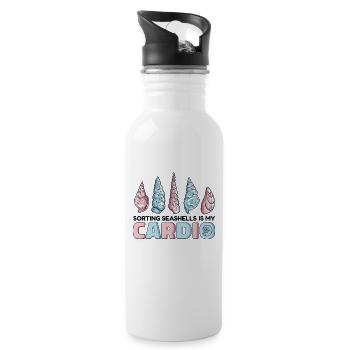 Sorting Seashells Is My Cardio Bivalvia Seashell - Water bottle with straw - white - Right