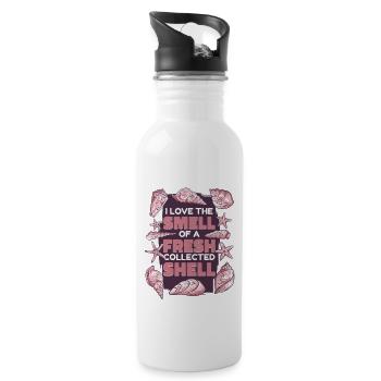 Geruch einer frisch gesammelten Muschelmuschel - Trinkflasche mit integriertem Trinkhalm - Weiß - Rechts