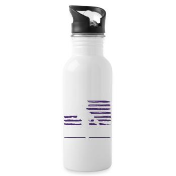 Purple Up For Military Kids Month Military Child - Water bottle with straw - white - Right
