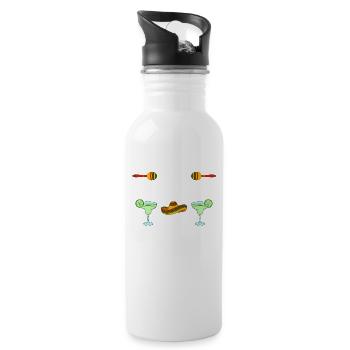 Cinco de Mayo - Water bottle with straw - white - Right