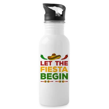 Cinco de Mayo - Water bottle with straw - white - Right