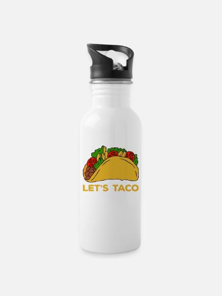 Cinco de Mayo - Trinkflasche mit integriertem Trinkhalm - Weiß