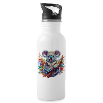Koala - Gourde avec paille intégrée - blanc - Droite