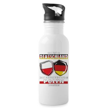 POLAND GERMANY I LIVE IN - Water bottle with straw - white - Right